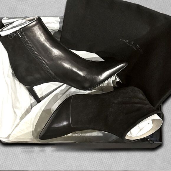 Rag & Bone Beha Stiletto Boot in Black Suede & Leather - Picture 9 of 16